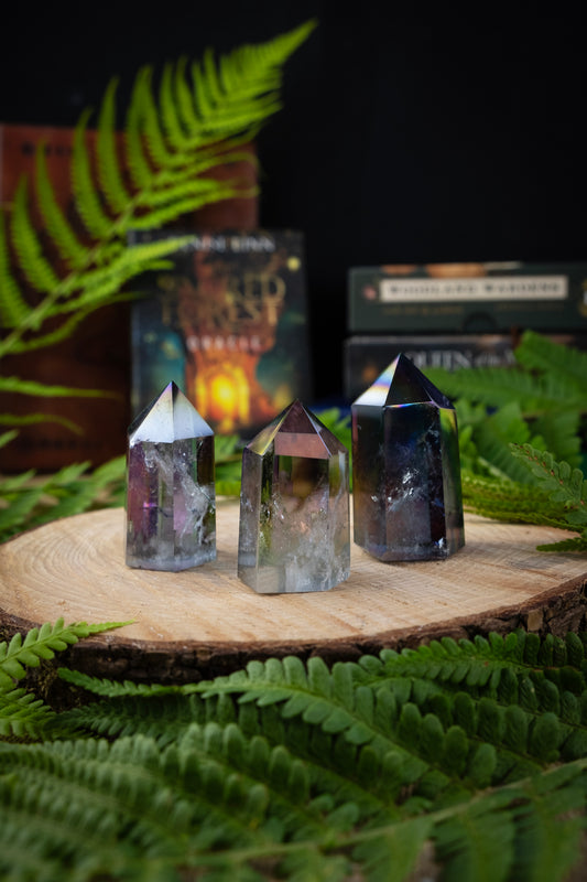 Lilac Aura Crystal Points, Crystal for calm, relief and peace, Zen crystal vibe, Faery realms, Meditation stone.