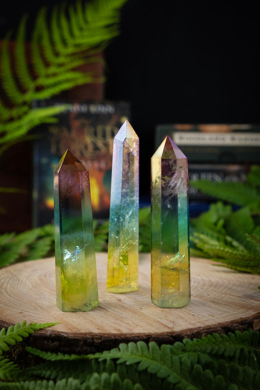 Rainbow Aura Crystal Points, Align all of your chakras.