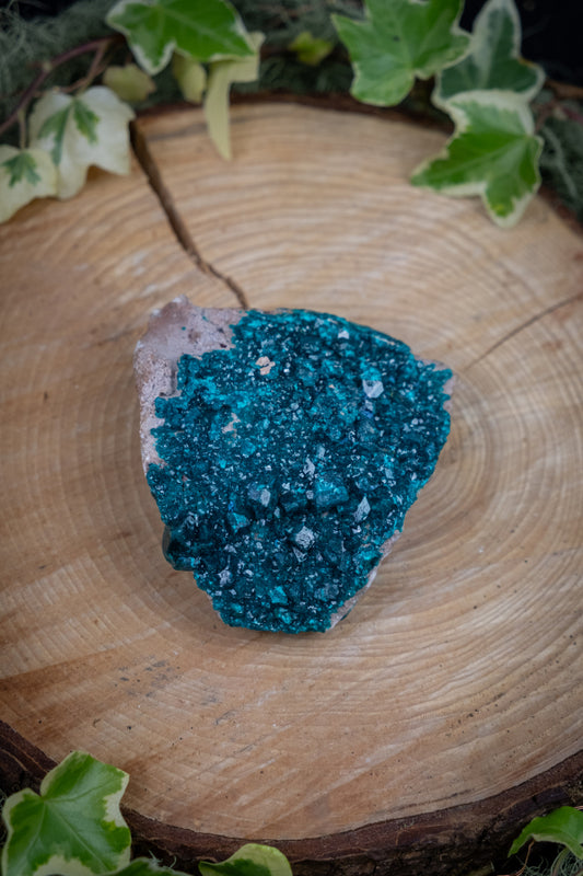 Dioptase Crystal, Double Sided Gemstone, Deep Green Healing Stone, Rare Collector Specimen, Heart Chakra Crystal, Raw Mineral