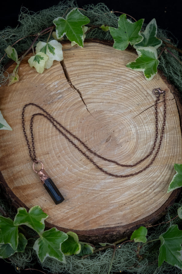 Black Tourmaline and Copper Pendant for Protection, Grounding and  Energetic Shielding, Handmade Crystal Necklace, Empaths & Energy Workers