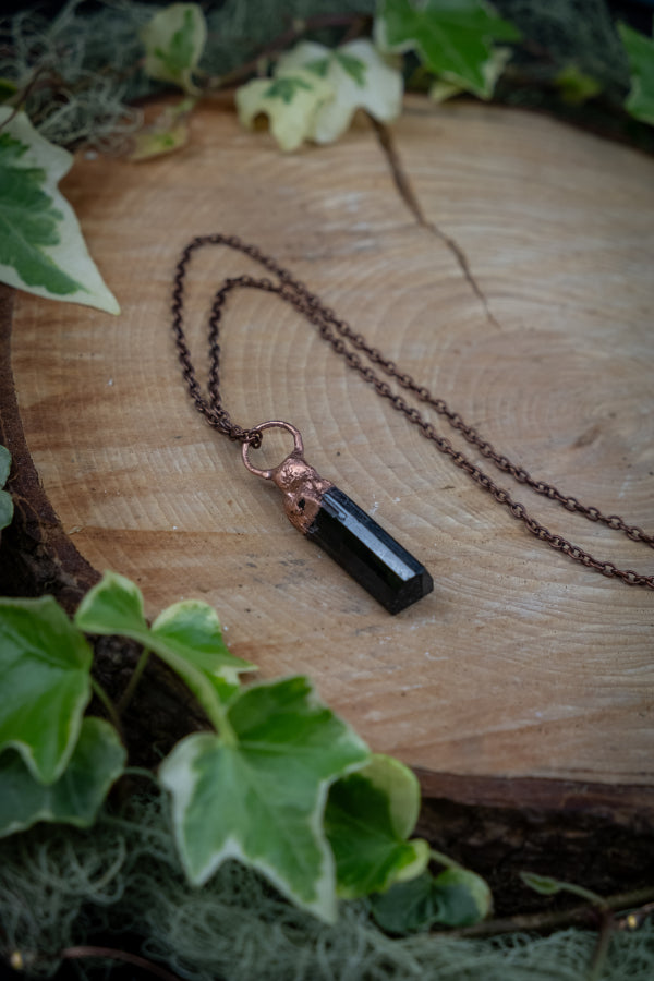 Black Tourmaline and Copper Pendant for Protection, Grounding and  Energetic Shielding, Handmade Crystal Necklace, Empaths & Energy Workers