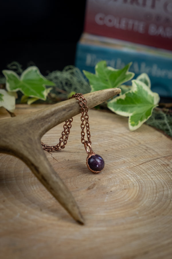 Rare Star Ruby Copper Pendant, Natural Ruby Star Crystal, Protective Healing Gemstone, Root Chakra Stone, Unique Artisan Jewellery