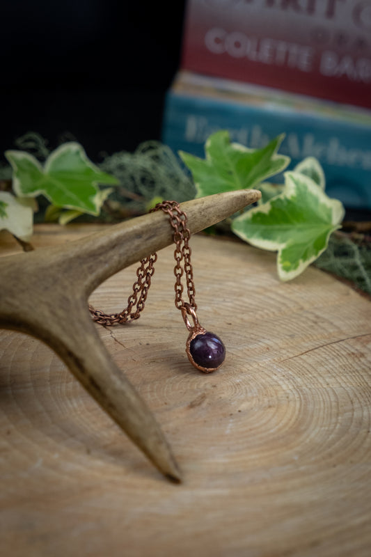 Rare Star Ruby Copper Pendant, Natural Ruby Star Crystal, Protective Healing Gemstone, Root Chakra Stone, Unique Artisan Jewellery