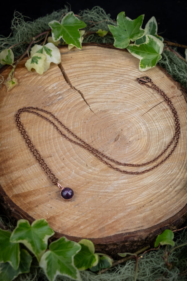 Rare Star Ruby Copper Pendant, Natural Ruby Star Crystal, Protective Healing Gemstone, Root Chakra Stone, Unique Artisan Jewellery