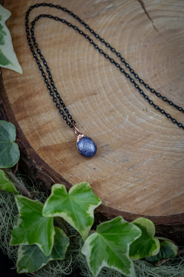 Rare Purple Star Ruby Pendant, Encased in Handcrafted Copper, Protective Gemstone for Passion Purpose and Spiritual Power