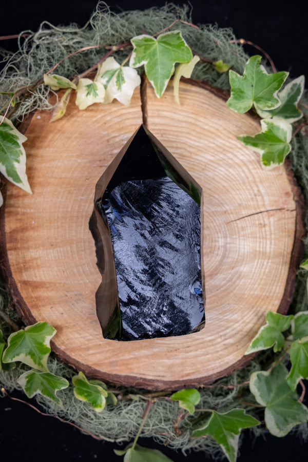 Black Obsidian Crystal, Raw and Polished Point, Protection Stone, Grounding Gem, Shadow Work Crystal, Root Chakra Energy
