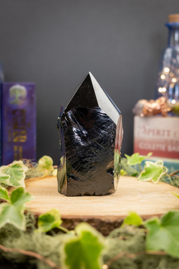 Black Obsidian Crystal, Raw and Polished Point, Protection Stone, Grounding Gem, Shadow Work Crystal, Root Chakra Energy
