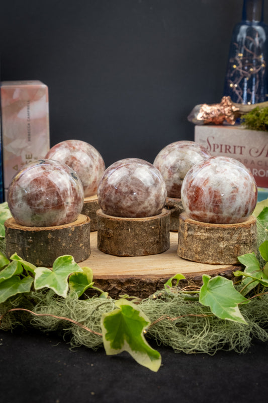 Sunstone Sphere, Joyful Energy Stone for Vitality, Confidence, Optimism, Creativity and Abundance Crystal Decor