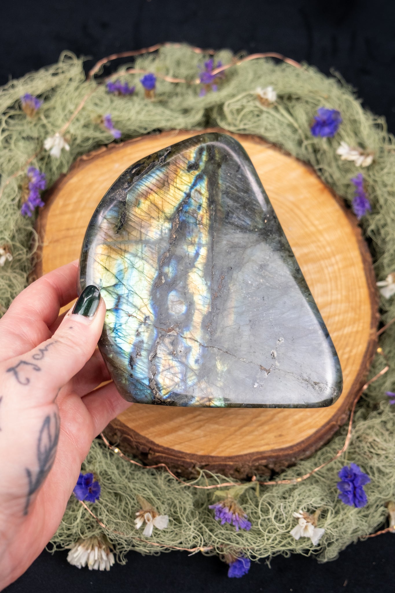Labradorite Freeform, Double Sided Flash