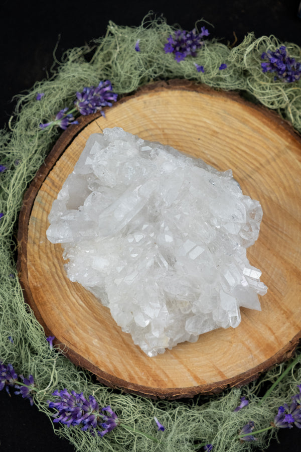 Lemurian Quartz Cluster Cave Pocket, Clear Quartz Point Crystal, Rare Healing Gemstone, Master Healer Stone, High Vibration Spiritual Stone