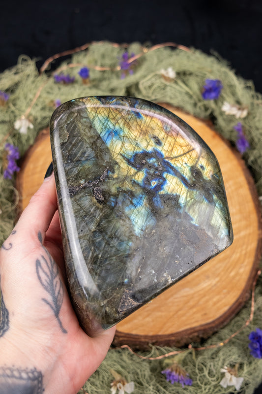 Labradorite Freeform, Double Sided Flash