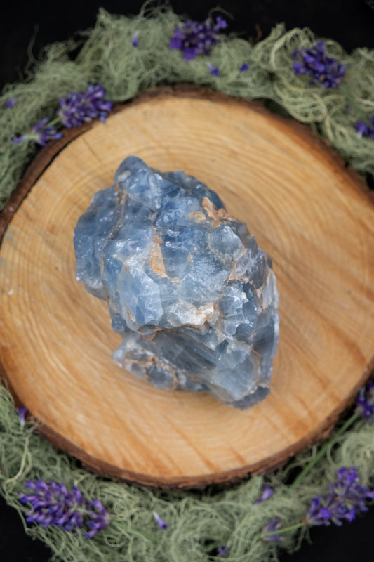 Blue Calcite Raw Stone, High Grade Healing Crystal, Premium Quality Calming Gem, Throat Chakra Stone for Soothing Energy and Communication
