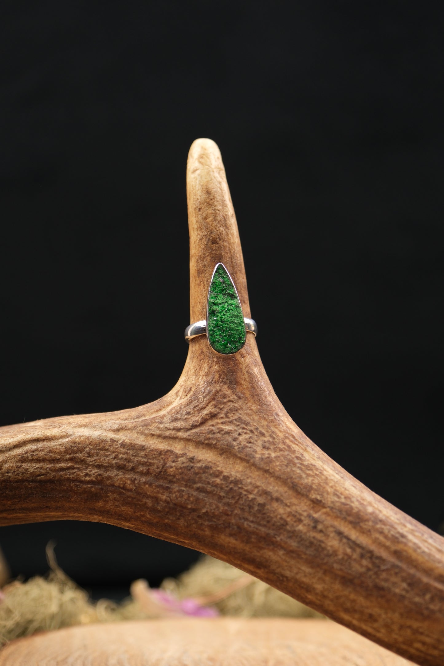 Uvarovite Sterling Silver Ring