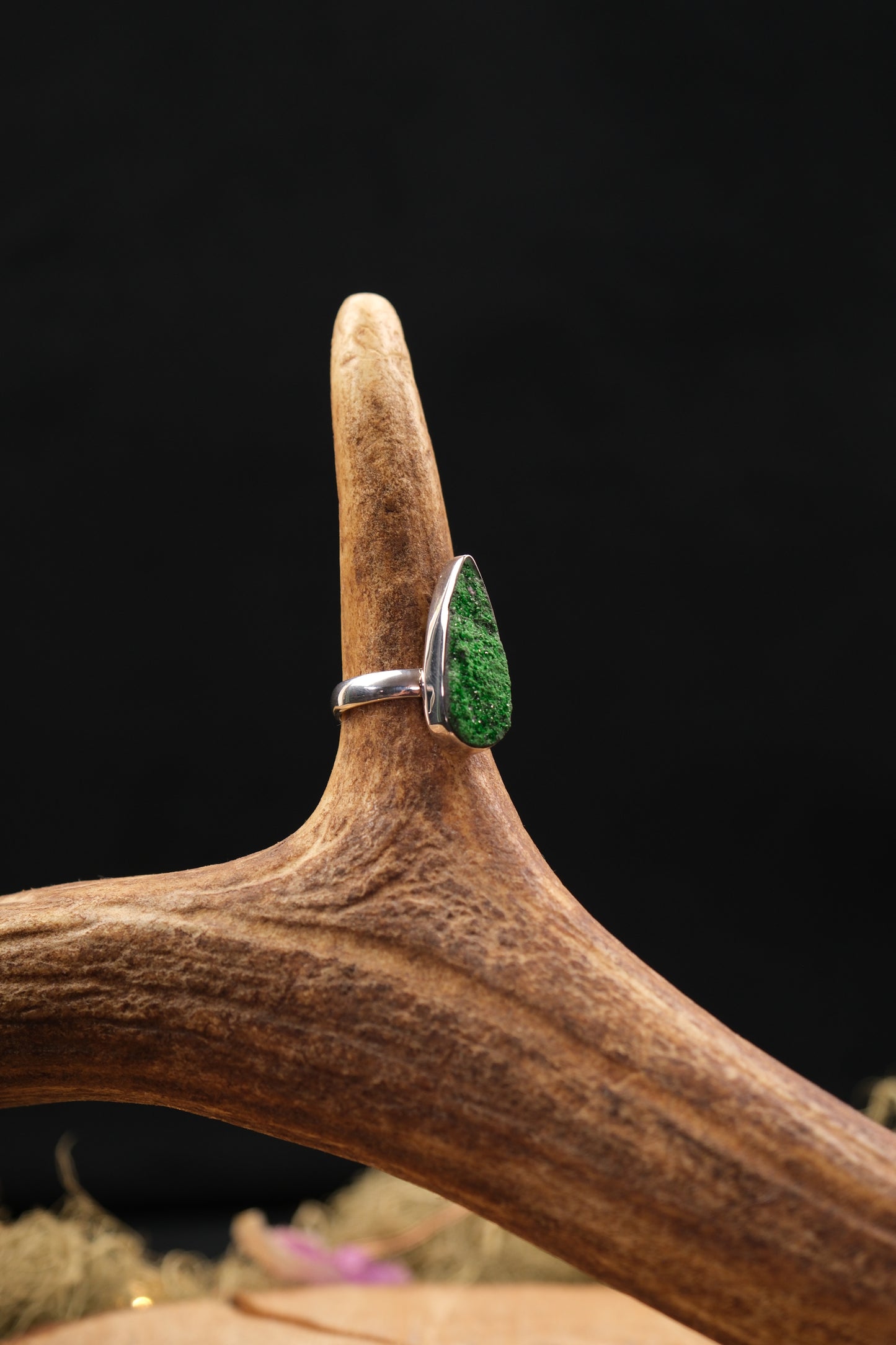 Uvarovite Sterling Silver Ring