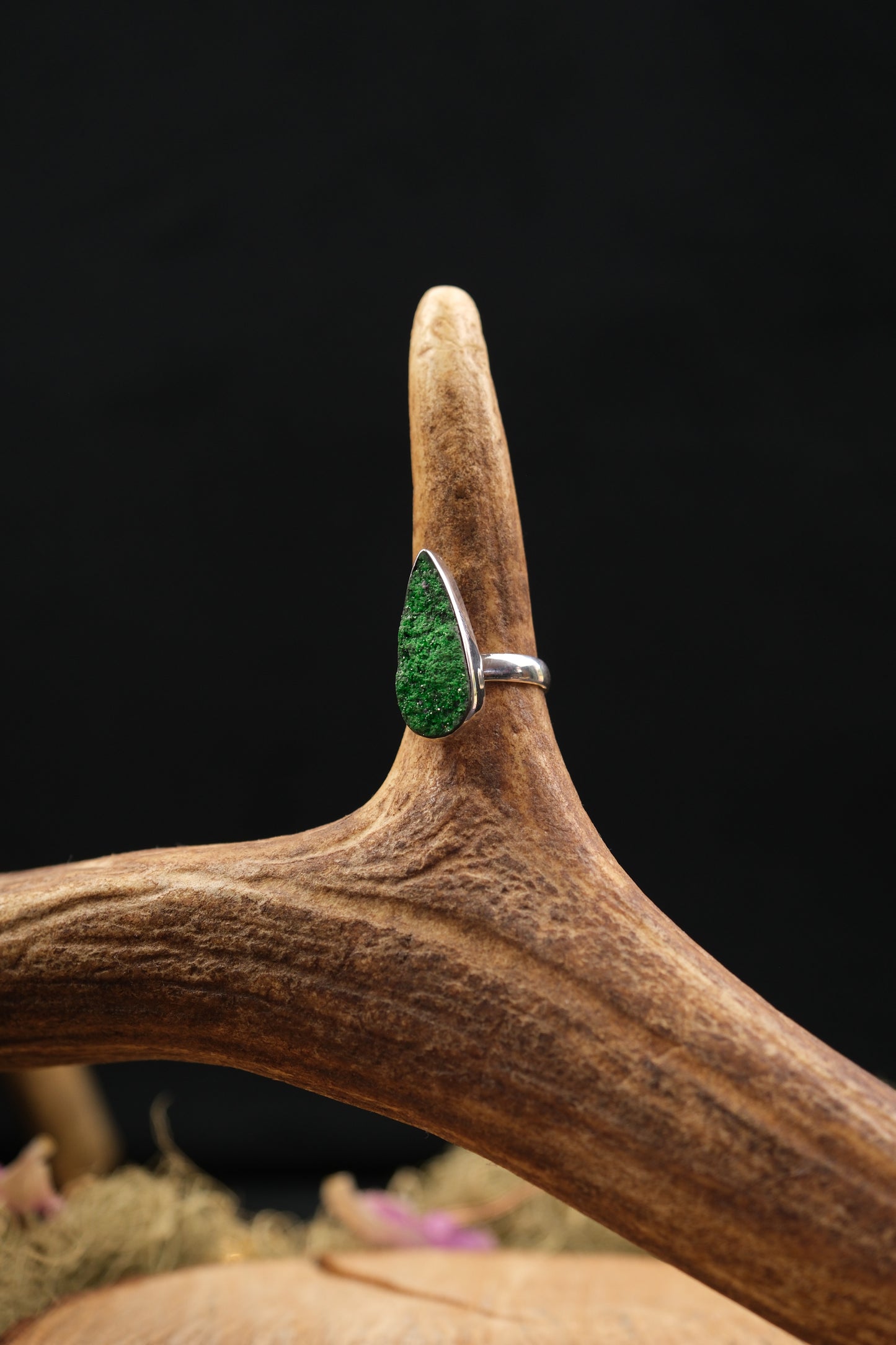 Uvarovite Sterling Silver Ring