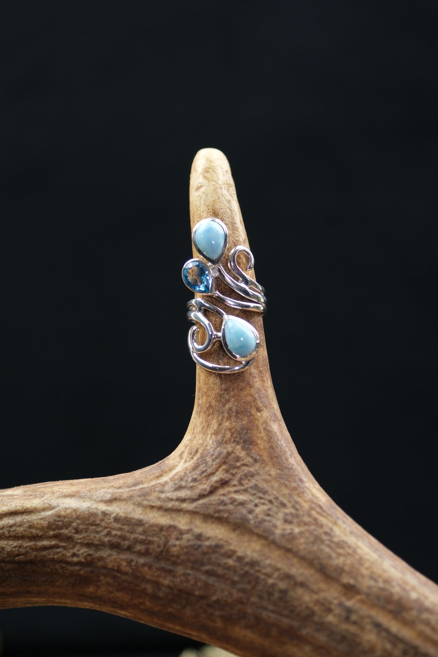 Larimar & Blue Topaz Sterling Silver Ring