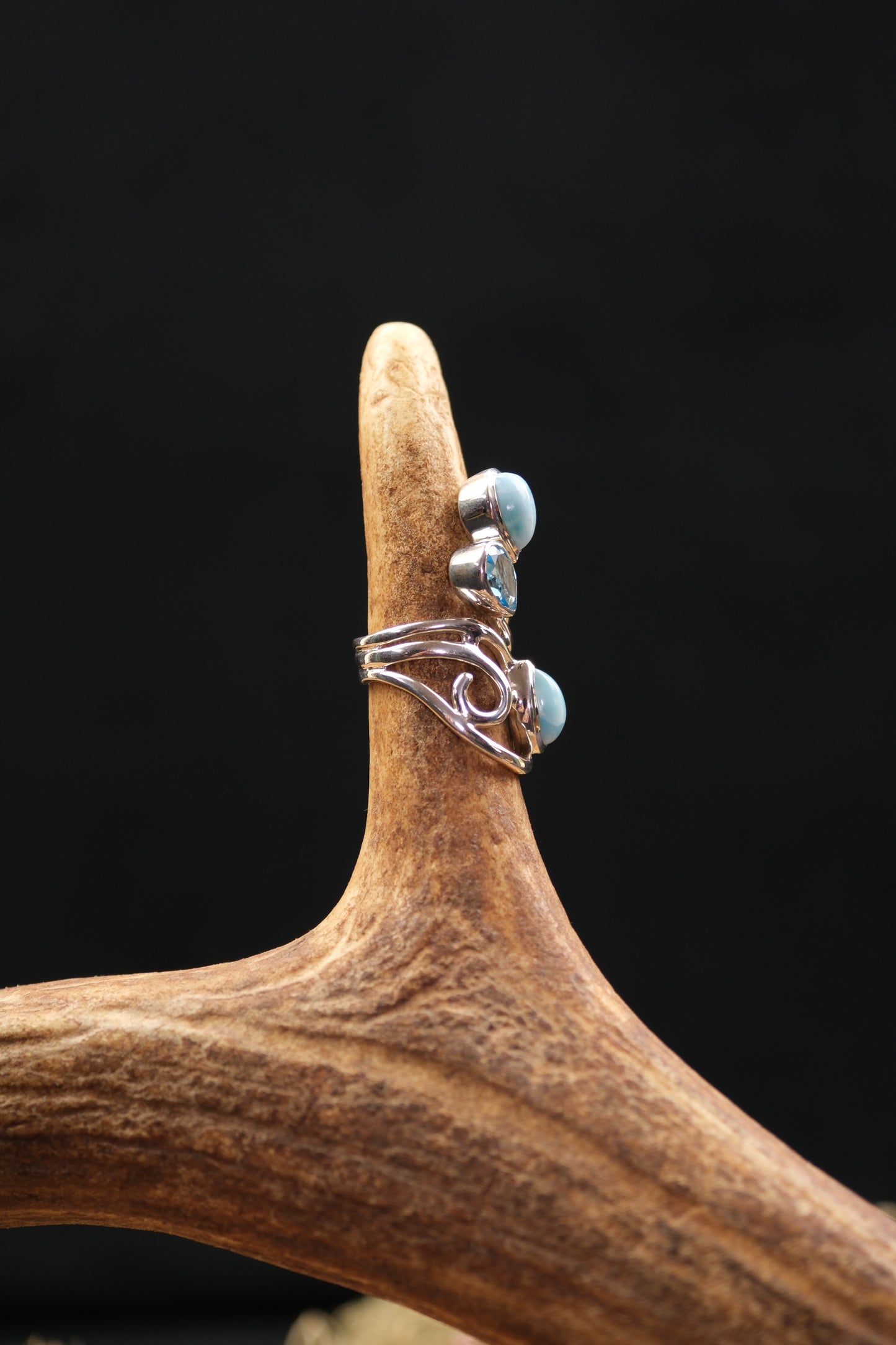 Larimar & Blue Topaz Sterling Silver Ring