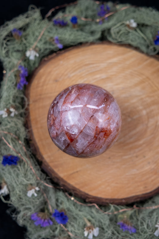 Madagascan Fire Quartz Sphere