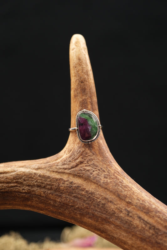 Ruby Zoisite Sterling Silver Ring