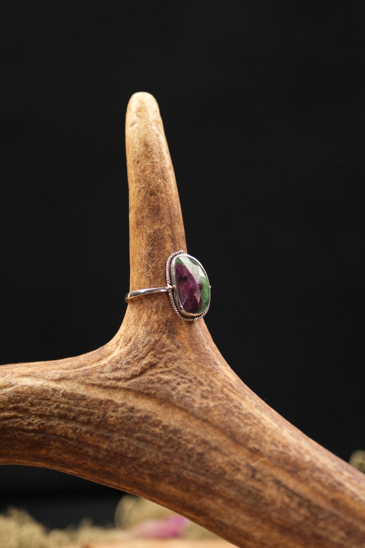 Ruby Zoisite Sterling Silver Ring
