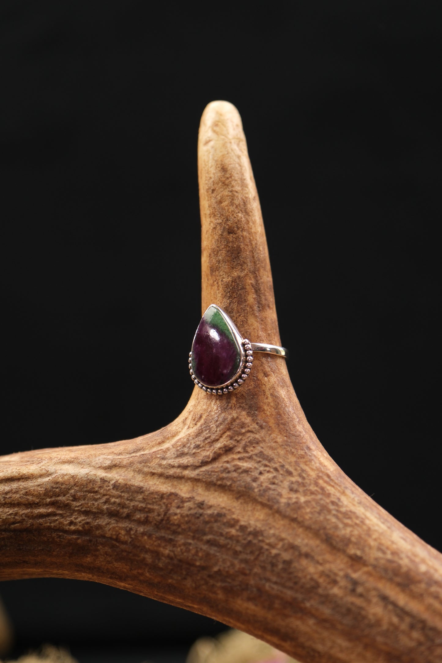 Ruby Zoisite Sterling Silver Ring