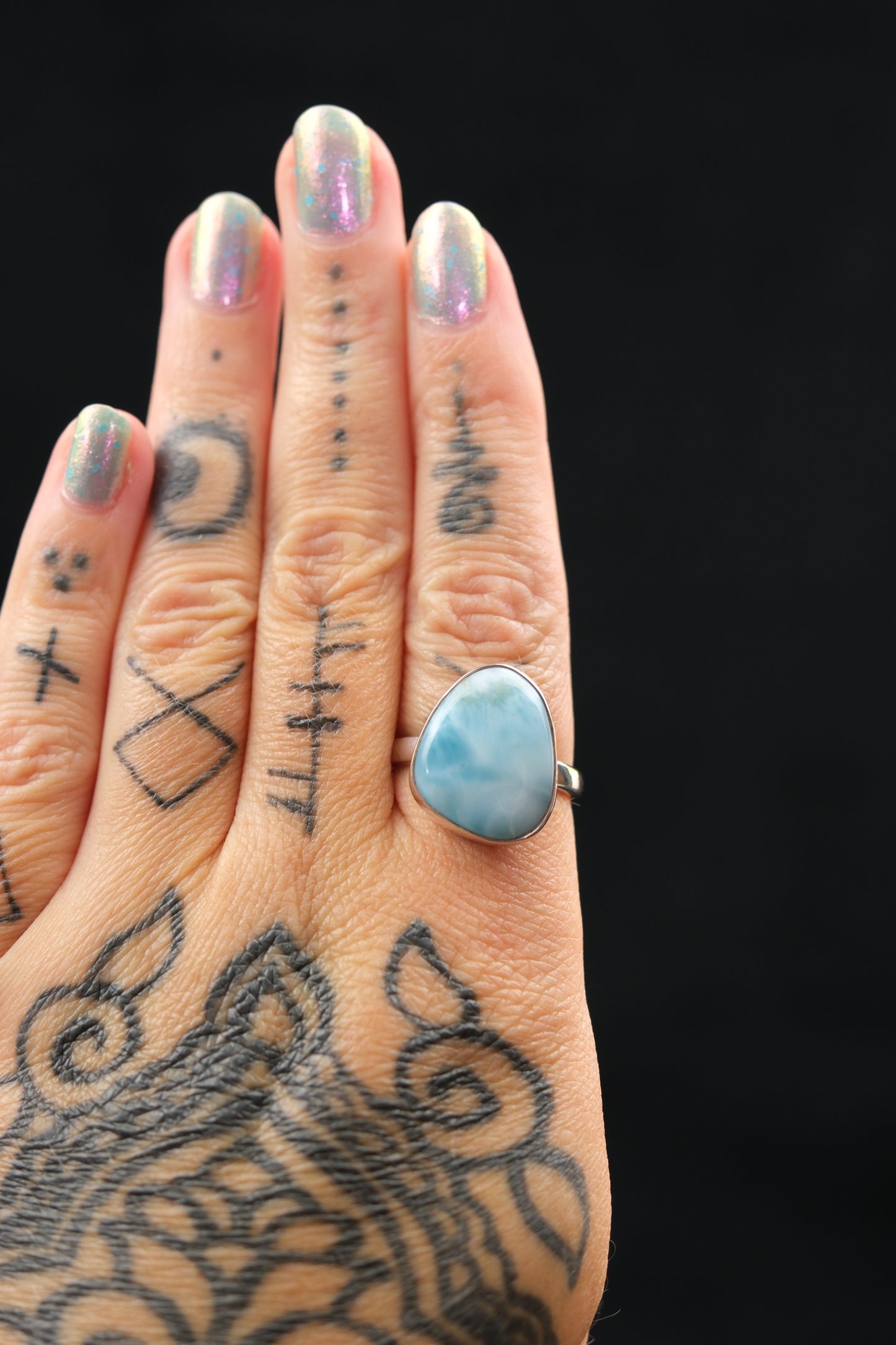 Larimar Sterling Silver Ring