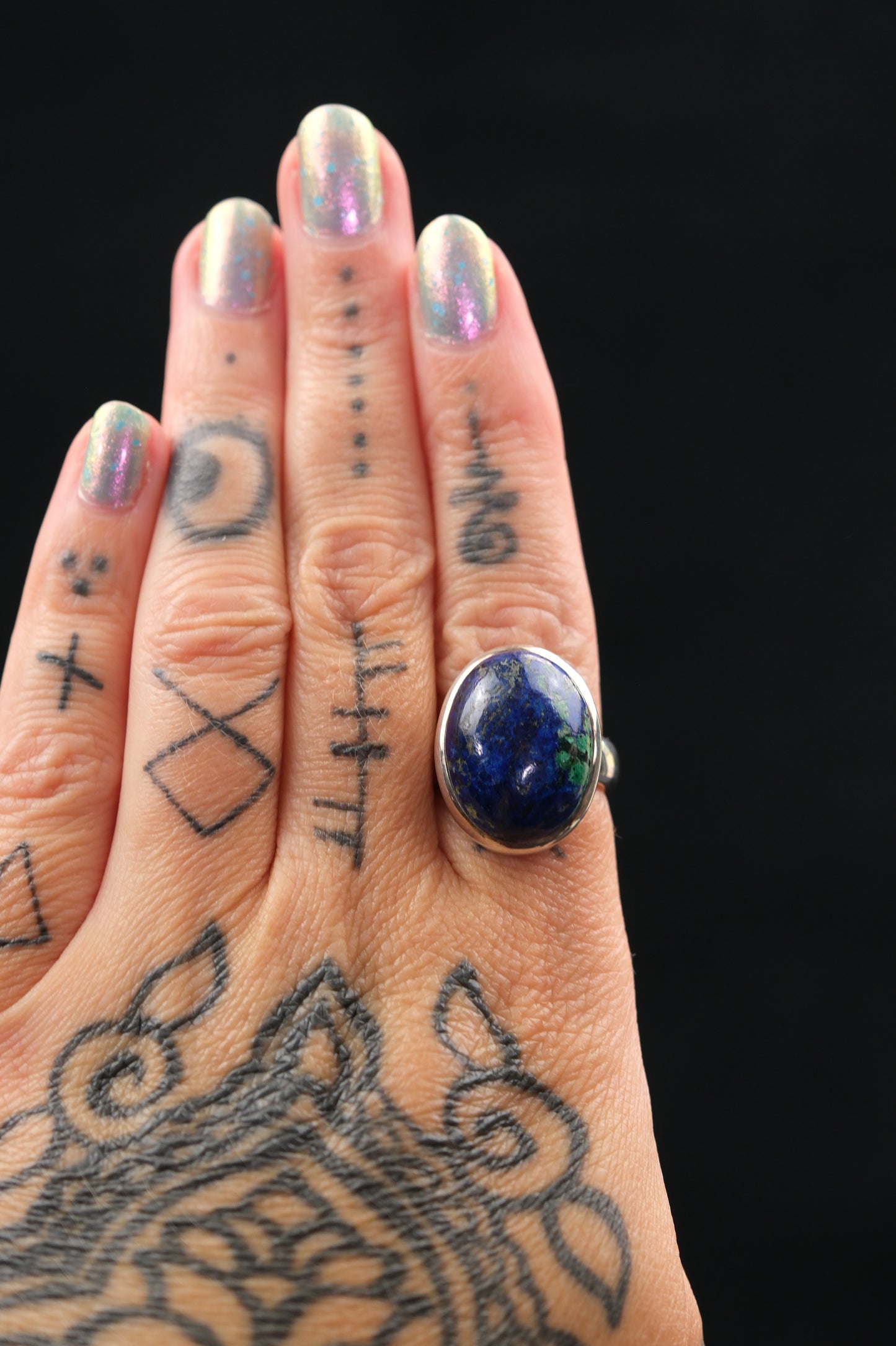 Azurite Malachite Sterling Silver Ring