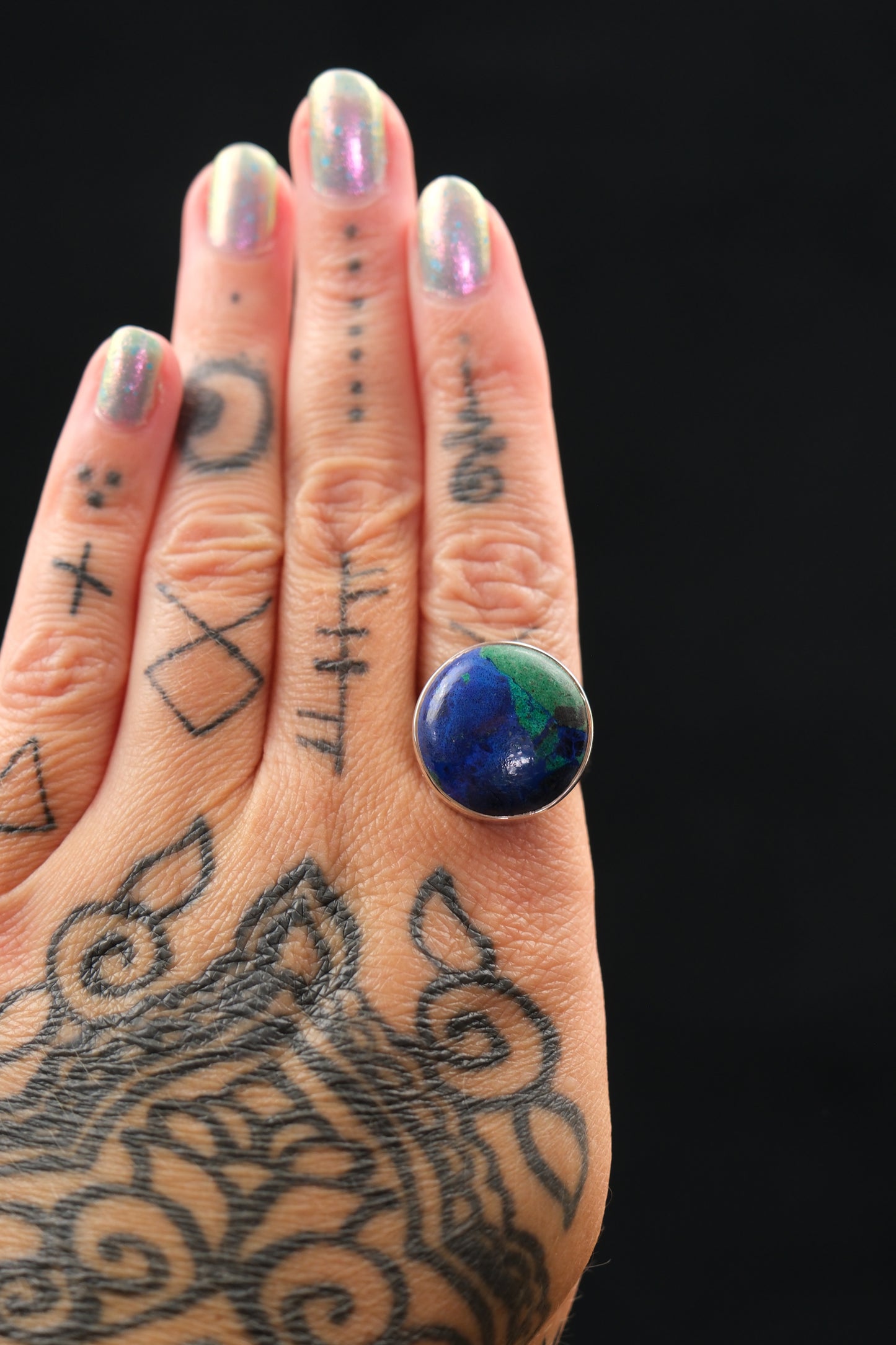 Azurite Malachite Sterling Silver Ring