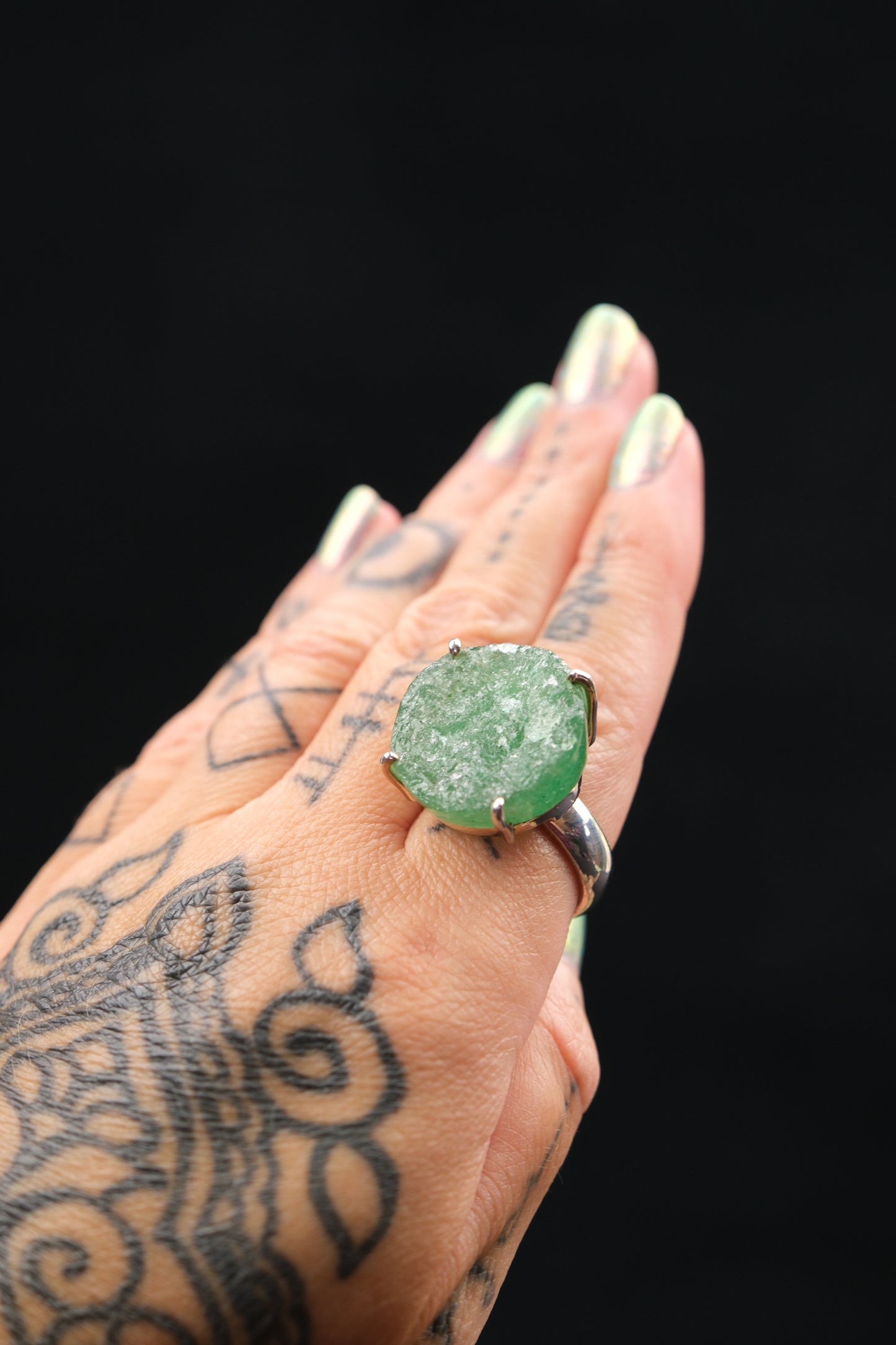 Green Aventurine Statement Ring