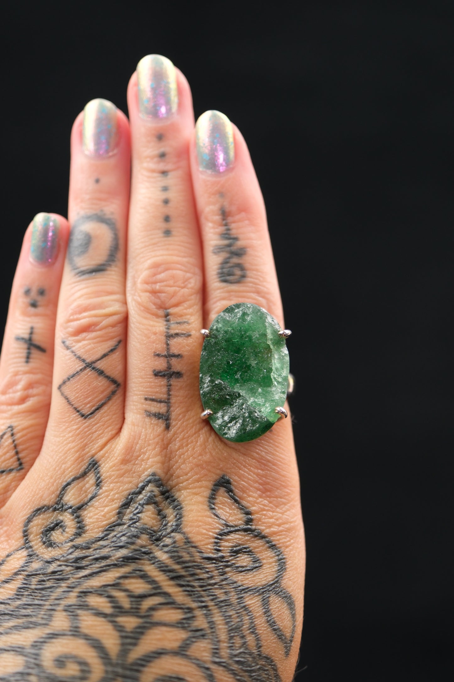 Green Aventurine Statement Ring