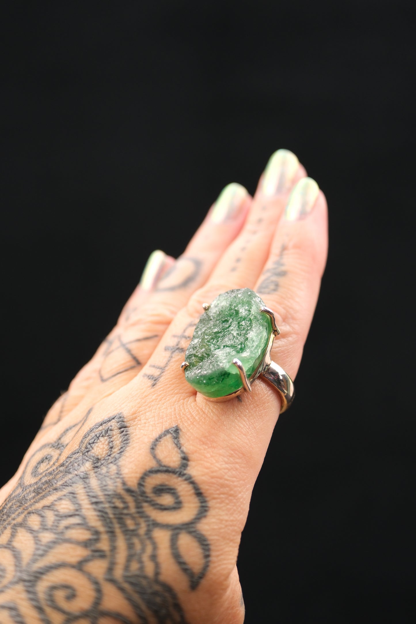 Green Aventurine Statement Ring