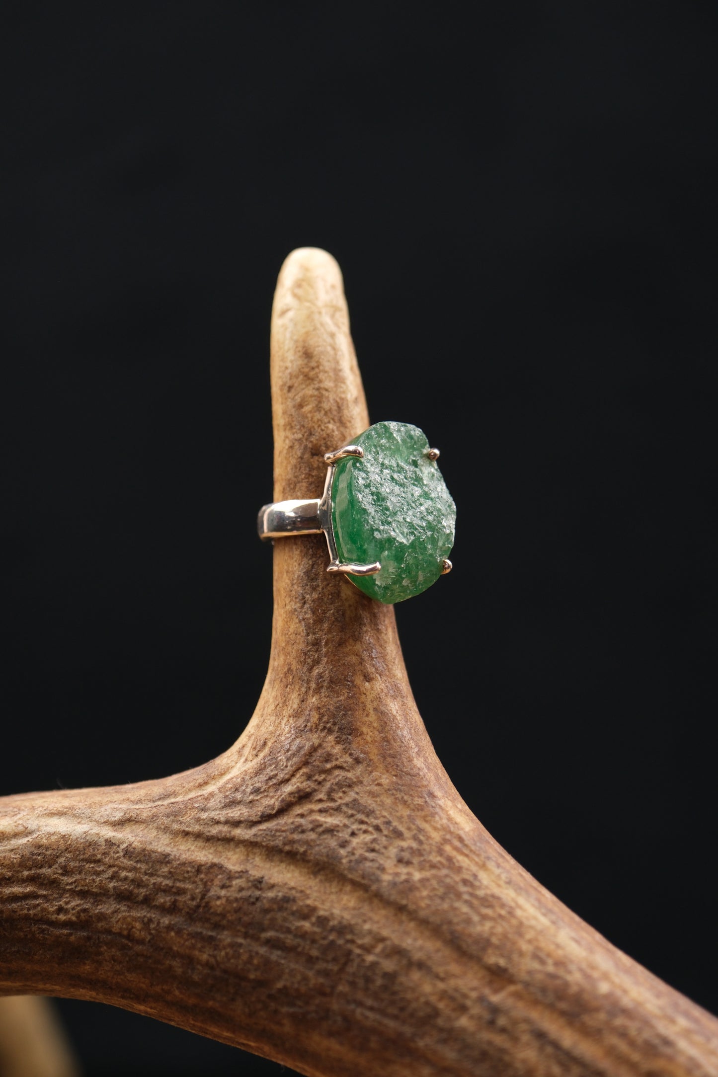 Green Aventurine Raw Ring