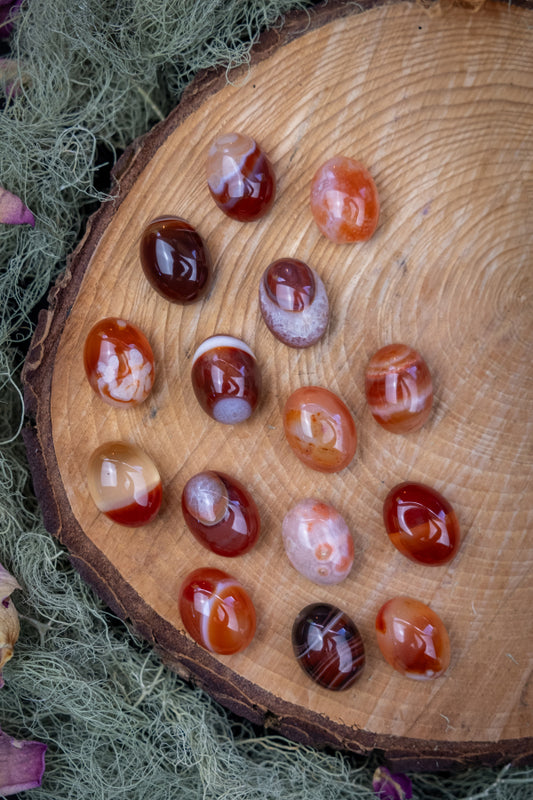 High Grade Carnelian Cabochons, Fiery Orange Red Crystal Gemstones for Jewellery Making, Healing and Creativity