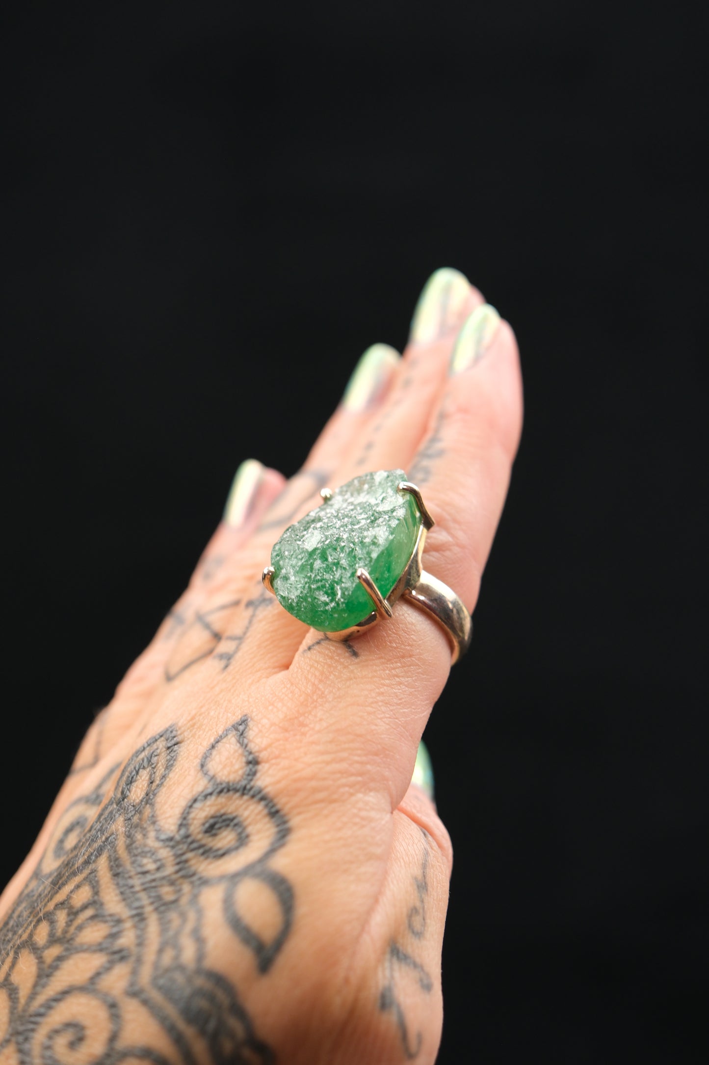 Green Aventurine Raw Ring