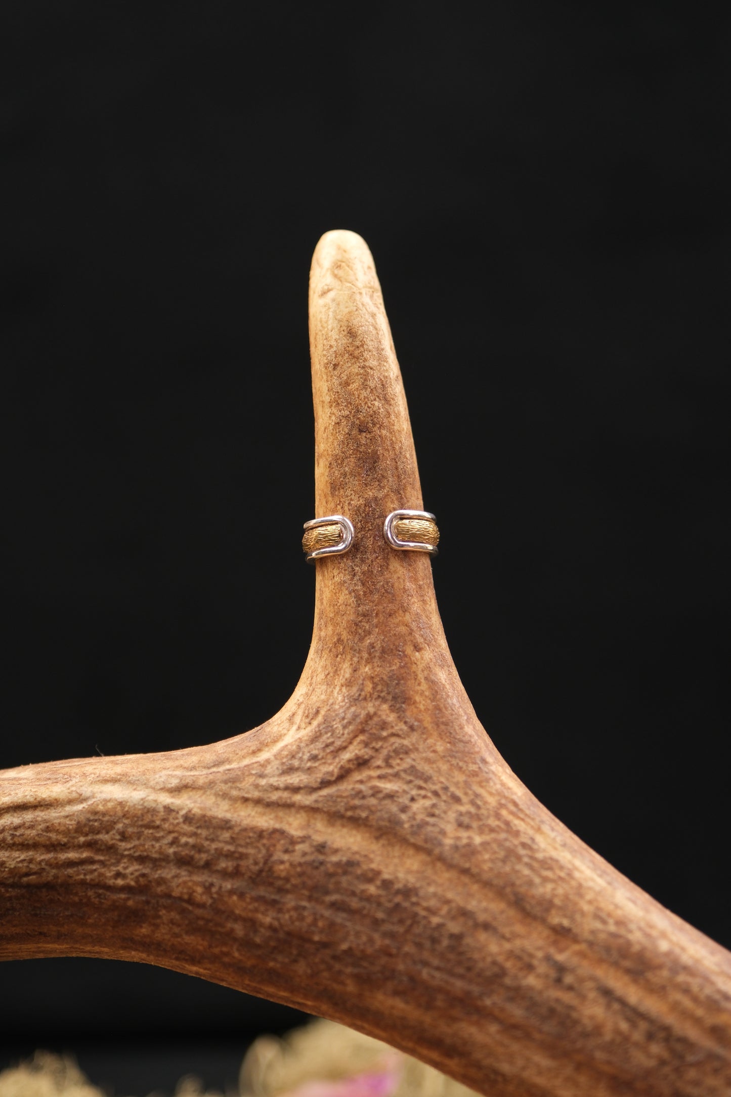 Sterling Silver & Brass Adjustable Ring