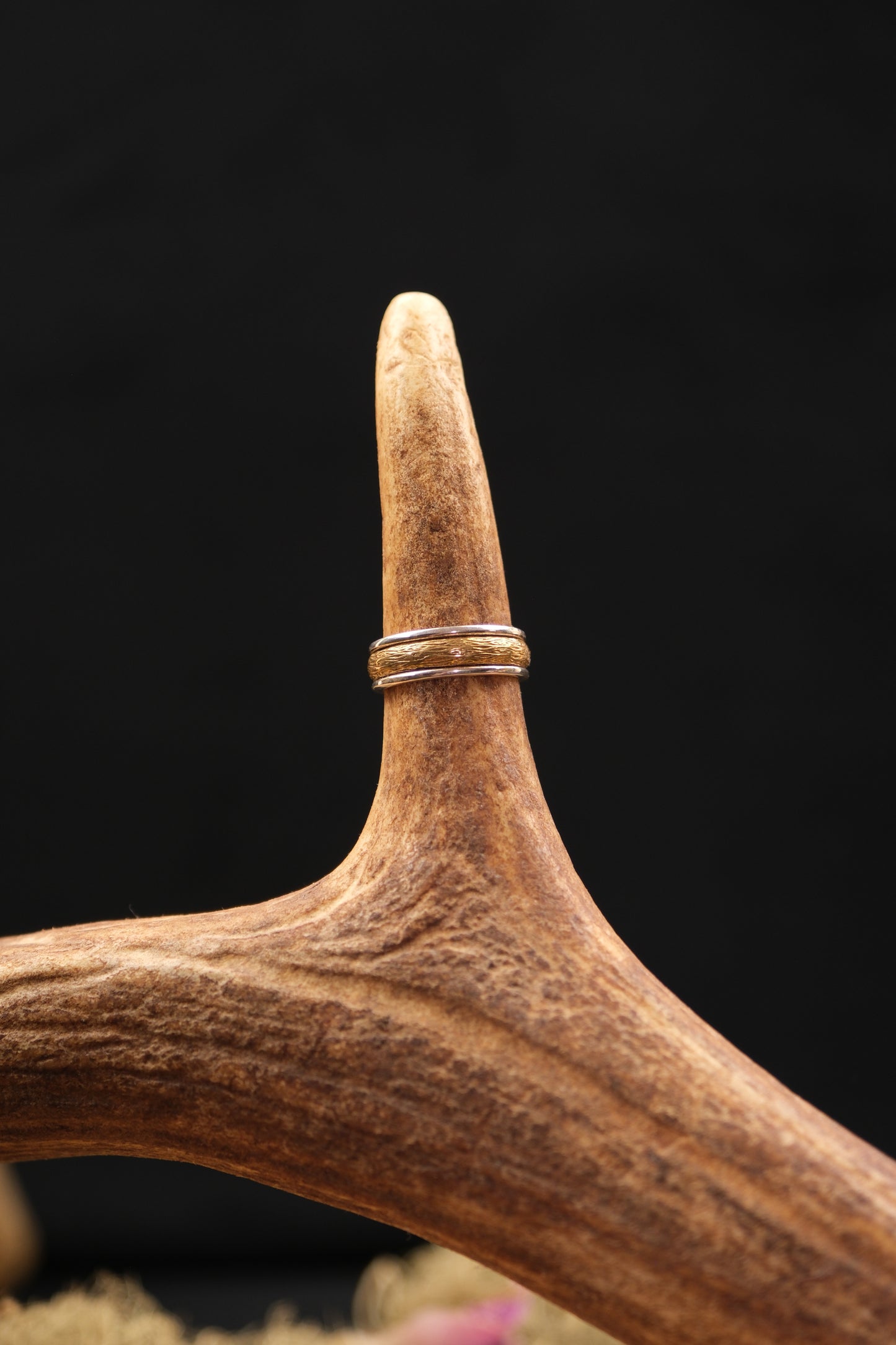 Sterling Silver & Brass Adjustable Ring