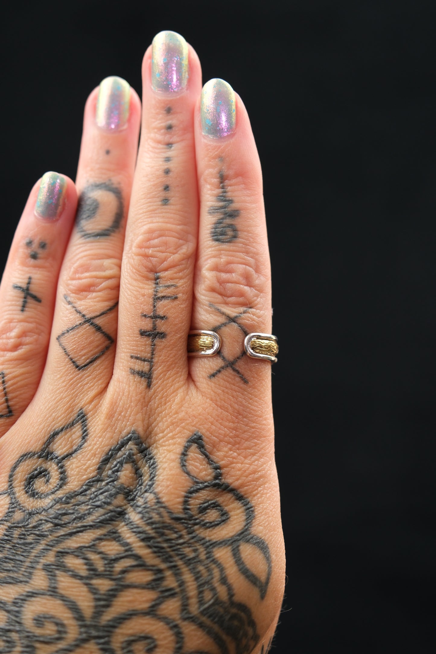 Sterling Silver & Brass Adjustable Ring