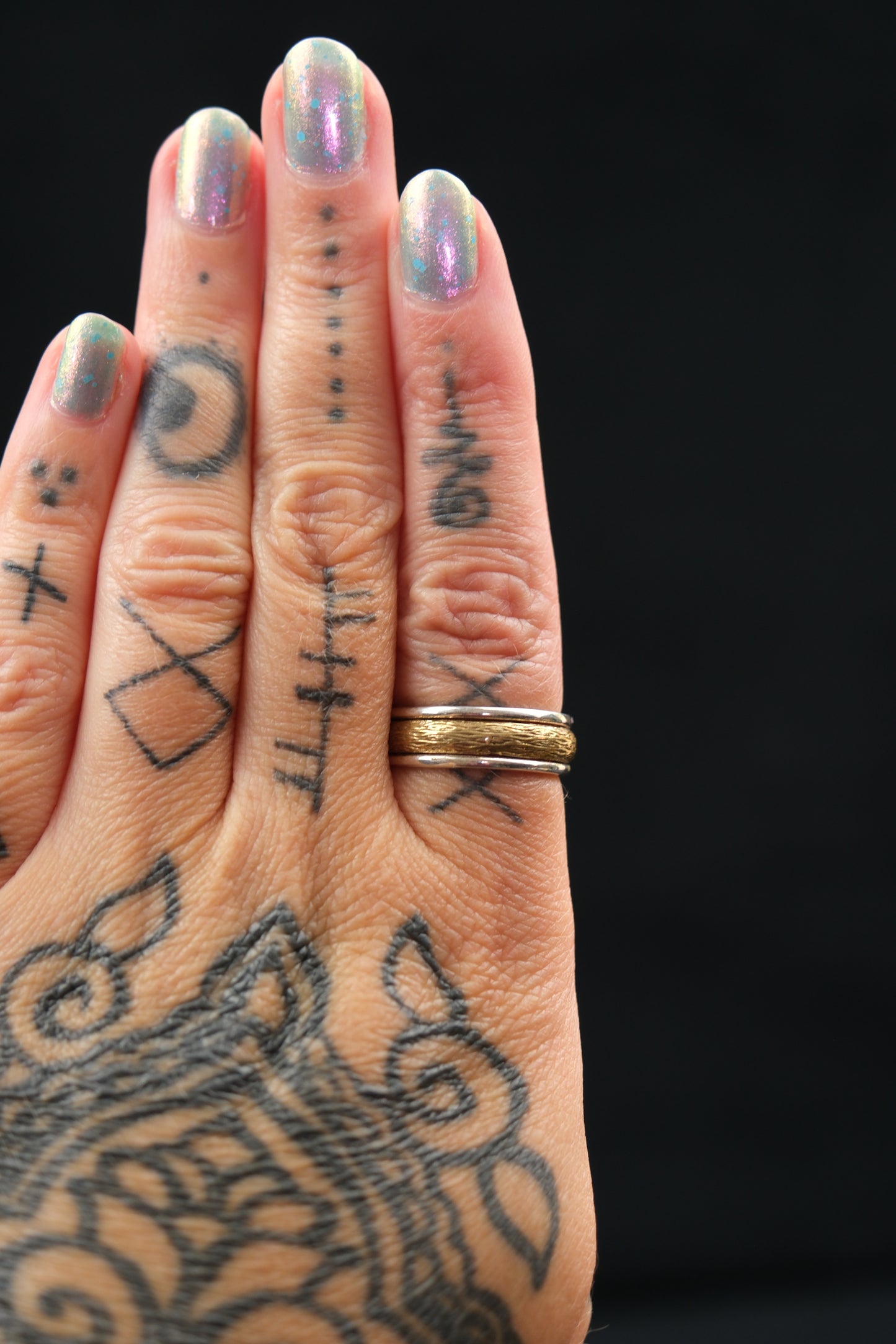 Sterling Silver & Brass Adjustable Ring