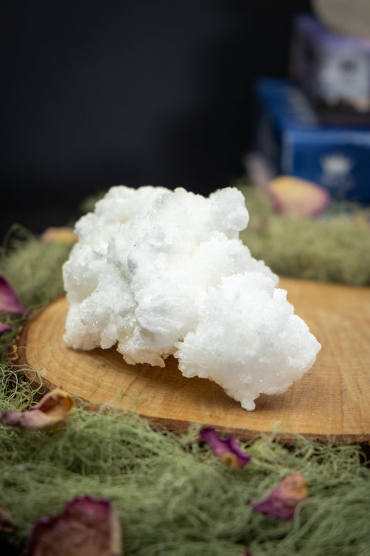 White Aragonite Cluster Crystal, Healing Stone for Calm, Peace, Grounding and Spiritual Growth