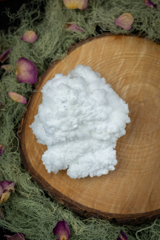 White Aragonite Cluster Crystal, Healing Stone for Calm, Peace, Grounding and Spiritual Growth