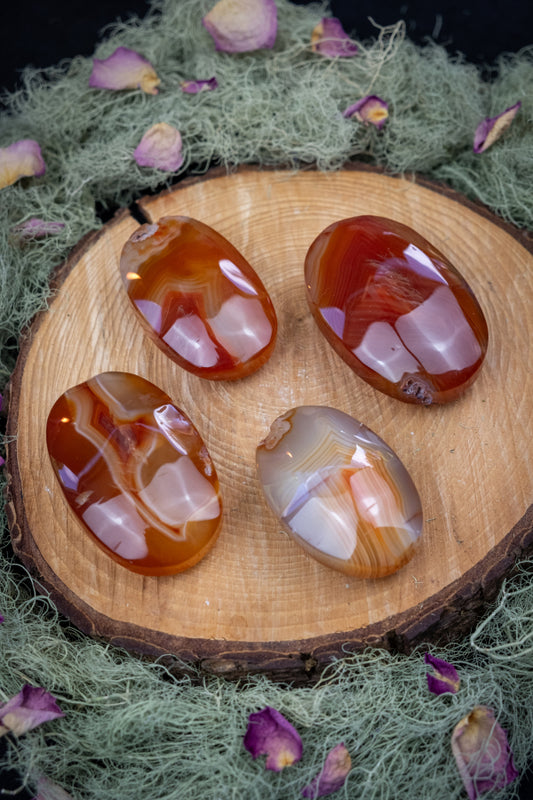 Large Carnelian Polished Palm Stone, Chunky Crystal Gemstone for Energy, Creativity, Courage and Vitality