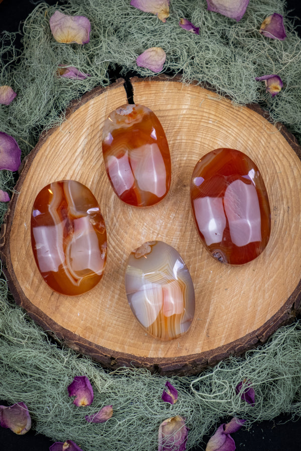 Large Carnelian Polished Palm Stone, Chunky Crystal Gemstone for Energy, Creativity, Courage and Vitality