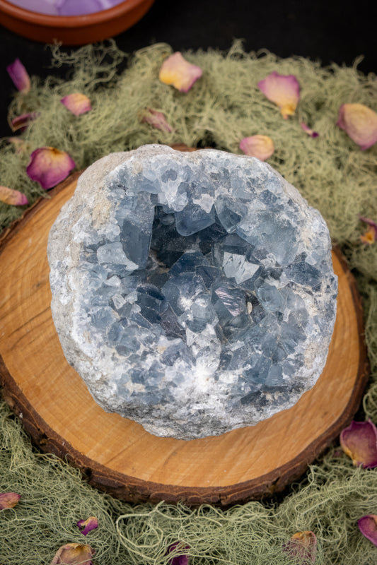 Celestite crystal, Celestite cluster, Small crystal geode, AAA grade, Crystal for calm, Healing crystal, Crystal for peace, Angel crystal.