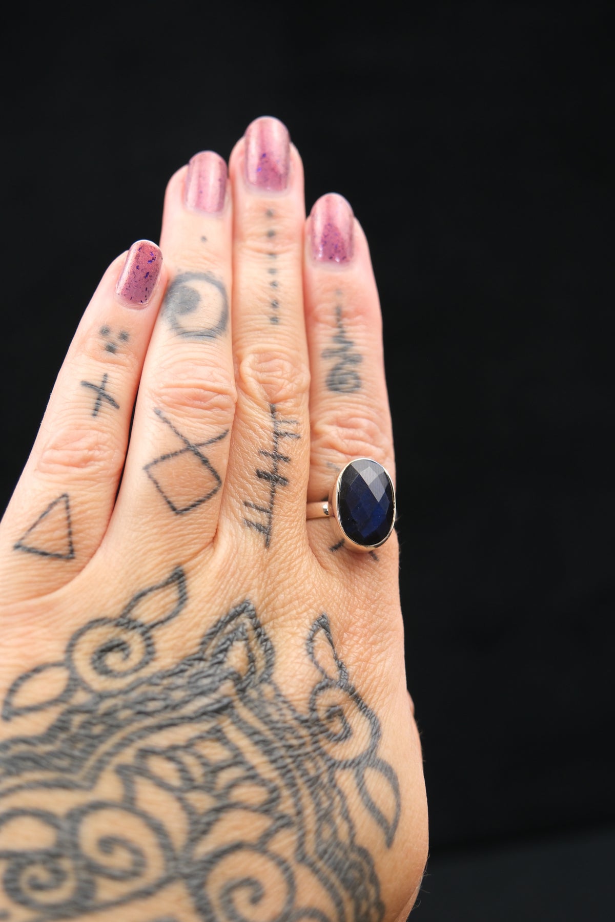 Faceted Labradorite Sterling Silver Ring