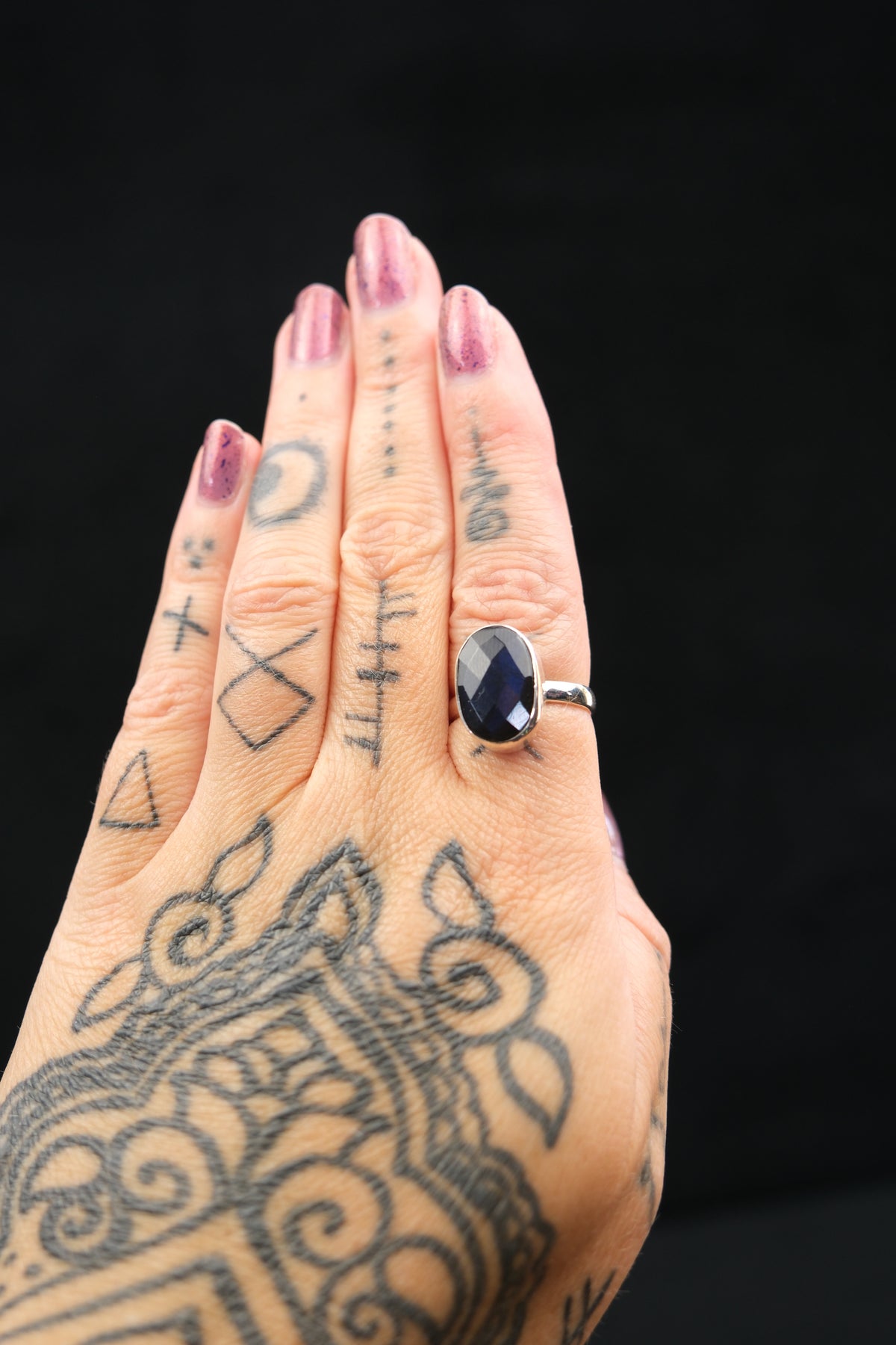 Faceted Labradorite Sterling Silver Ring
