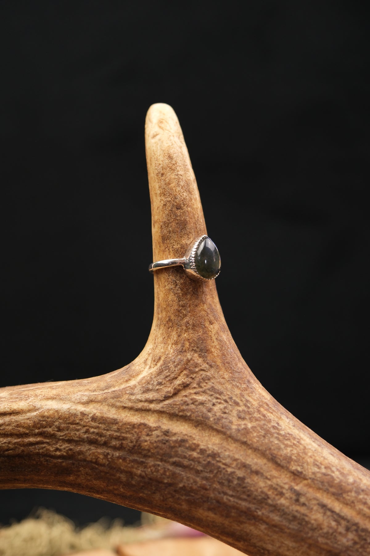 Labradorite Teardrop Sterling Silver Ring