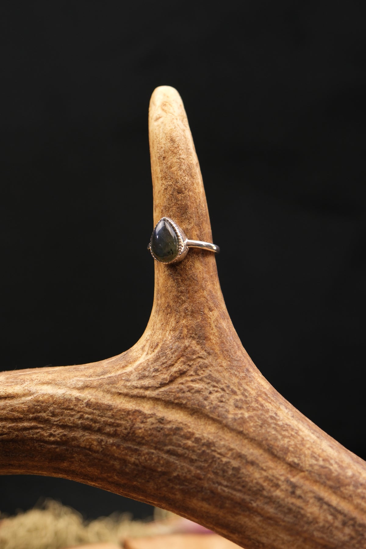 Labradorite Teardrop Sterling Silver Ring