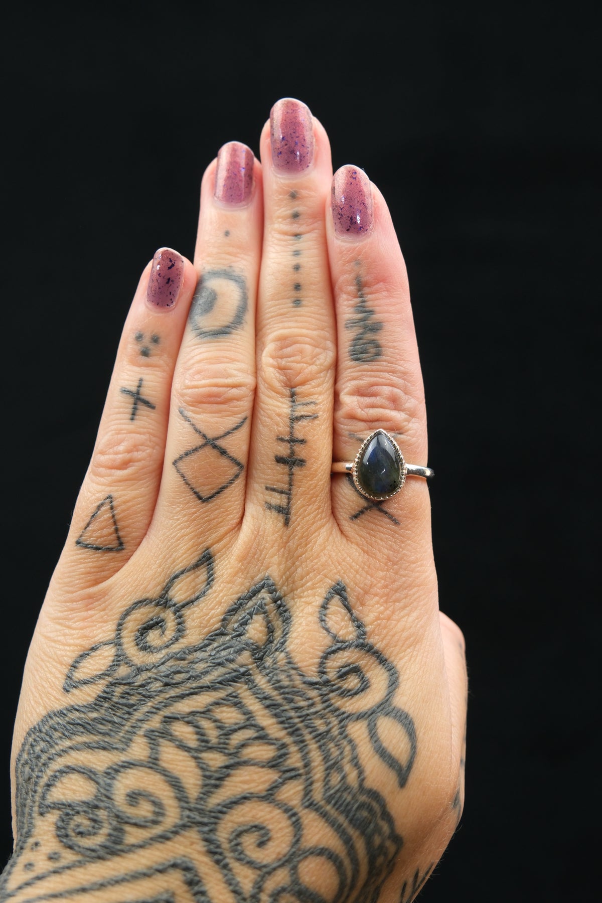 Labradorite Teardrop Sterling Silver Ring