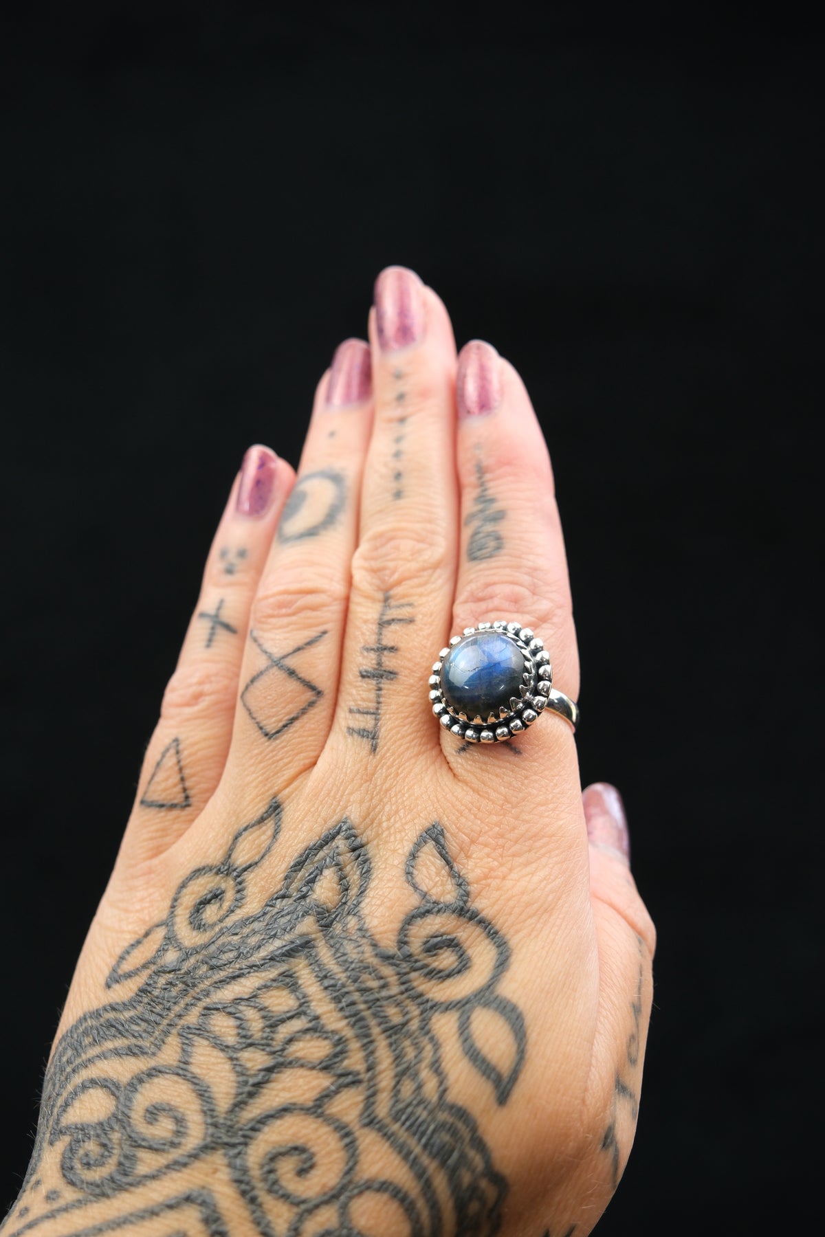 Rainbow Flash Labradorite Sterling Silver Ring