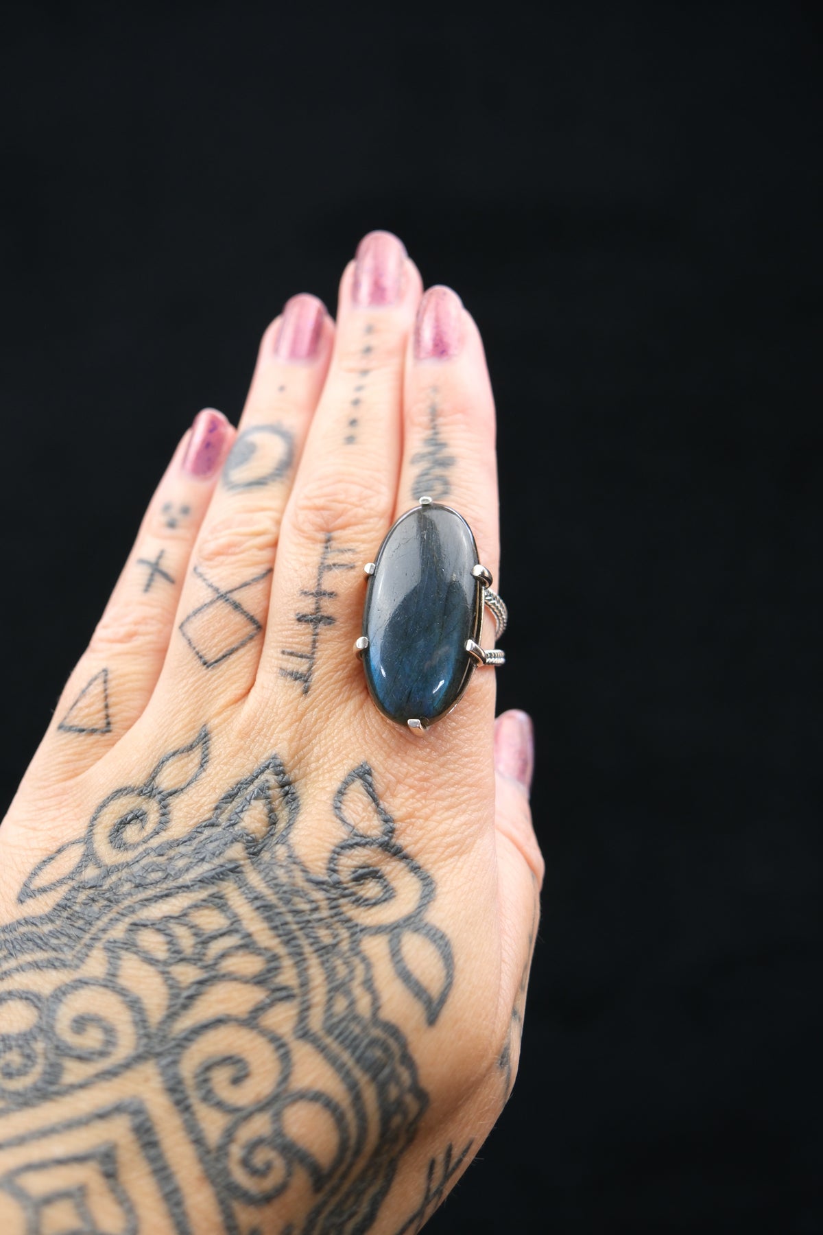 Labradorite Statement Sterling Silver Ring